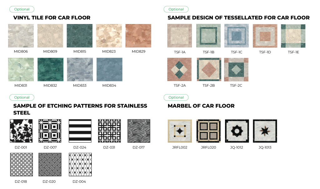 Color and material variations